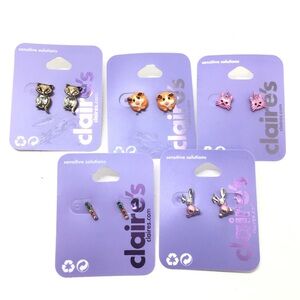 (5) Pairs Claires Fashion Small Stud Tiny Animal Pierced Earrings